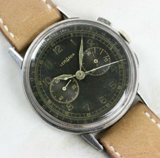 Vintage Lemania Cal.  321/2310 Gilt - Dial Chronograph Wristwatch 37mm FOR REPAIR 3
