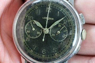 Vintage Lemania Cal.  321/2310 Gilt - Dial Chronograph Wristwatch 37mm FOR REPAIR 7