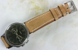 Vintage Lemania Cal.  321/2310 Gilt - Dial Chronograph Wristwatch 37mm FOR REPAIR 8