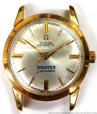 Omega Meister Seamaster Heavy 18k Gold Mens Cal591 Vintage Wrist Watch 14704 - 61