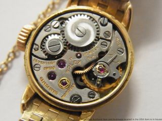 Ladies Vintage 18k Gold Rolex Orchid Wrist Watch Retro Deco Midcentury 9