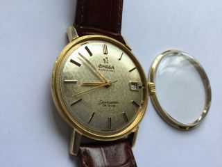 Vintage 18k Gold Omega Seamaster De Ville Mans Watch Rare Dial Boxed 5