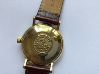 Vintage 18k Gold Omega Seamaster De Ville Mans Watch Rare Dial Boxed 9