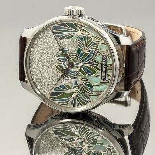 Tiffany & Co By Patek Philippe Watch Skeleton Wrist Watch Hand Engraved Case 48