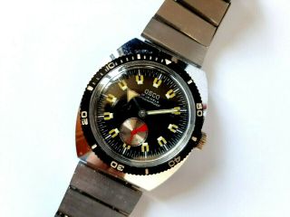 Vintage OSCO men ' s watch,  Old GERMAN made Mechanical DIVER,  1970s. 3