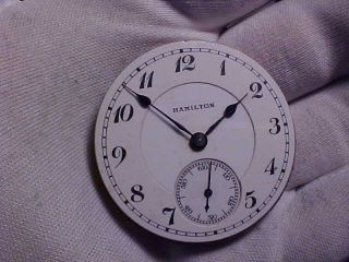 16 Size,  17 Jewels,  Hamilton Pocket Watch Movement,  [parts Only]