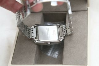 Authentic Burberry BU1567 Square Check Silver Dial Bracelet Men ' s Watch w/ Box 6