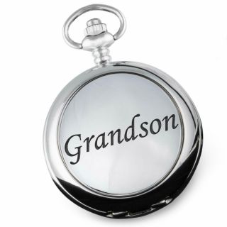 Grandson Pocket Watch Christening Birthday Wedding Christmas Grandparent Gifts