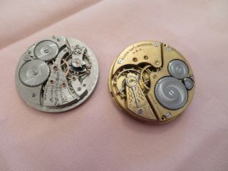 Waltham Riverside & Elgin National Pocket Watch Movements For Spares/repair