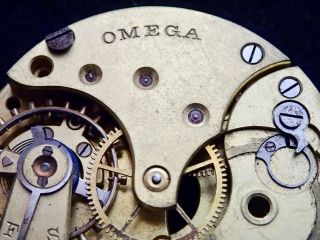 Omega Open Face Gents Pocket Watch Movement Circa 1910 Good Balance