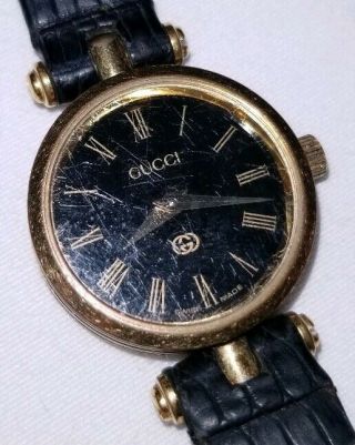 Gucci 2000l 18k Gp Watch Vintage 1980 