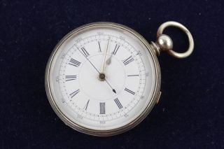 Antique Gents Centre Seconds Chronograph Pocket Watch Key - Wind
