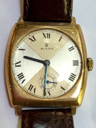 9k Gold Rolex Men’s Watch Fancy Dial Vintage 1930’s