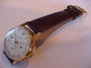 VINTAGE 1940’s UNIVERSAL GENEVE 283 CHRONOGRAPH 18k SOLID GOLD WATCH Nr 2