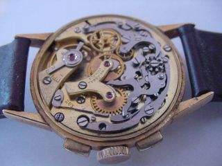 VINTAGE 1940’s UNIVERSAL GENEVE 283 CHRONOGRAPH 18k SOLID GOLD WATCH Nr 9