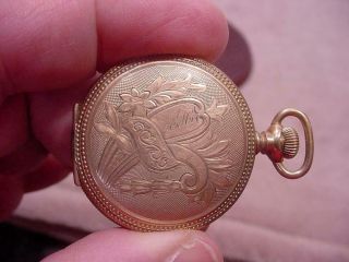 Elgin 9680664 - Small Gold Filled Pocket Watch - Hunters Case (needs Service)