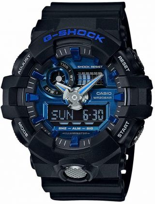 G - Shock Ga710 - 1a2 Watch Men | Black / Blue (ga - 710 - 1a2cr)