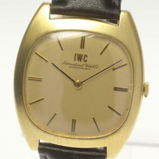 Iwc K18 Solid Gold Hand - Winding Leather Belt Men 