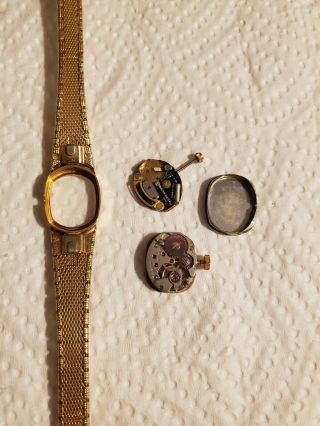 Bulova Vintage 4 Diamonds Gold Tone S.  S.  Ladies Watch to be Assembled.  NOS. 4