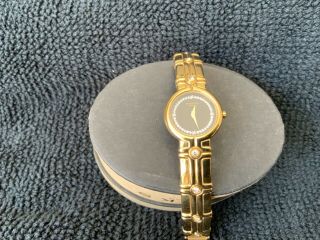Raymond Weil Ladies Watch Model 3745 18k Gold Plated With Black Diamanté Face