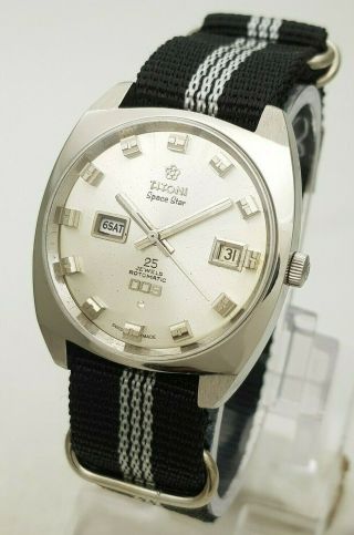Vintage Titoni Space Star 009 Rotomatic 25J Cal ETA 2778 Swiss Men ' s Wrist Watch 2