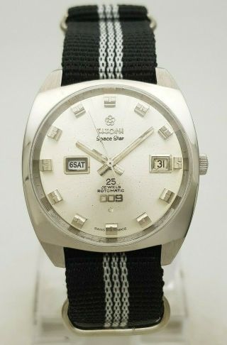Vintage Titoni Space Star 009 Rotomatic 25J Cal ETA 2778 Swiss Men ' s Wrist Watch 3