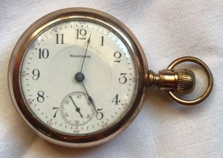 Vintage 17 Jewels Waltham Pocket Watch Gold Plate,  American Waltham Watch Co.