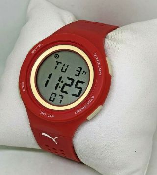Puma Time Unisex Faas 200 Quartz Analog Running Watch Pu911081003 Red / White