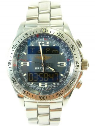 Breitling B - 1 Digiana Analog & Digital Gray Dial Quartz Watch A68362 Battery