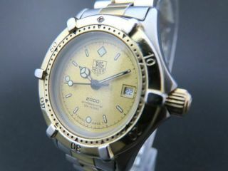 Tag Heuer 2000 Professional 964.  008 Quartz Watch Date 18k Gold Plated [6332]