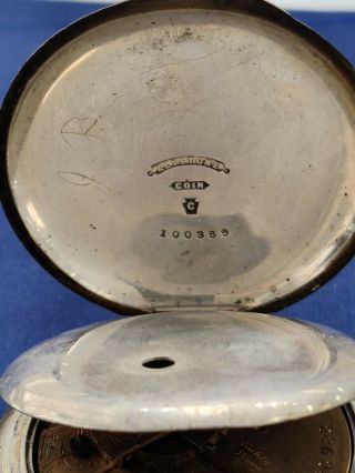 Vintage 1887 Elgin 6S 11J Pocket Watch In Coin Silver Parts/Repair 3