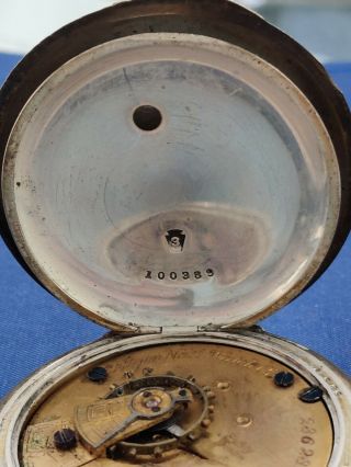 Vintage 1887 Elgin 6S 11J Pocket Watch In Coin Silver Parts/Repair 4