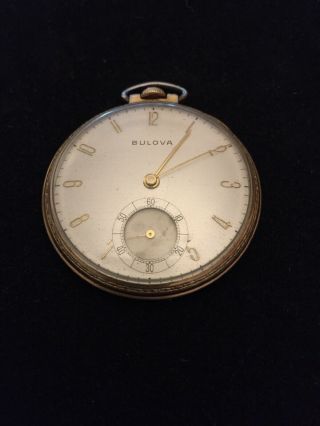 Vintage Bulova 17ah 17j 10s Gold Filled Pocket Watch - 2801089