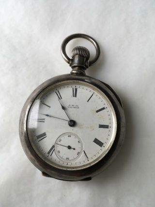 Antique Coin Silver Wm William Ellery Waltham Pocketwatch Pocket Watch 18 Size