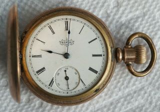 1887 Elgin Pocket Watch Grade 94 Model 1 Jewels 11j Size 6s Hunter Case B0990