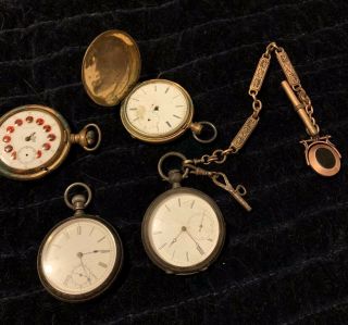 4 Antique Pocket Watch Watches Repair Or Parts 1800 