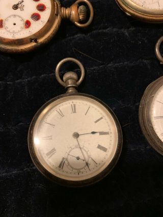 4 Antique Pocket Watch Watches Repair Or Parts 1800 ' s copenhague,  Key,  Chain 3
