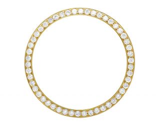 Solid Yellow Gold Beadset Diamond Bezel For Rolex 36mm Day - Date Datejust 1.  75ct