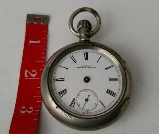 Antique 1883 American Waltham Pocket Watch 18s Silverode Chased Decoration
