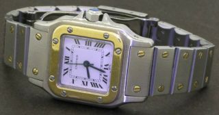 Cartier Santos Ss/18k Gold Elegant High Fashion Automatic Ladies Watch