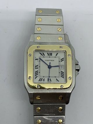 Cartier Santos Two Tone 18k And Stainless Steel Automatic Wrist 29mm 10