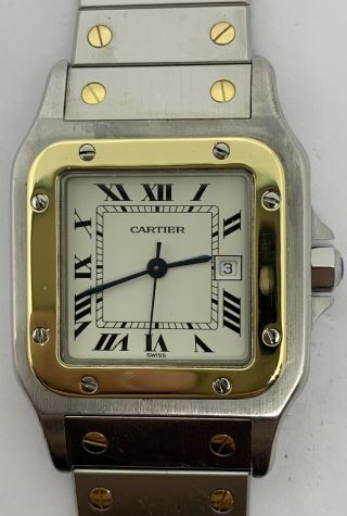 Cartier Santos Two Tone 18k And Stainless Steel Automatic Wrist 29mm