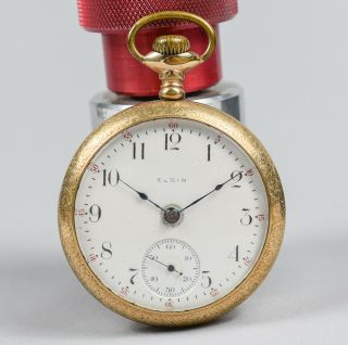 Vintage Elgin Heavy Gold Filled 17 Jewel Pocket Watch Running Good Time