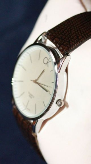 Calvin Klein Men ' s Watch,  Round with Silver Case,  Swiss Made 2