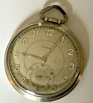 1928 Elgin Grade 479 Pocket Watch 17j,  12s 14k Gold Filled Of
