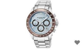 Stuhrling Men’s Stainless Steel Chronograph Watch - Copper Sky Blue