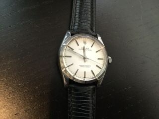 Rolex Oyster Perpetual 1003 Wrist Watch 1966 Steel Case Silver Stick Dial