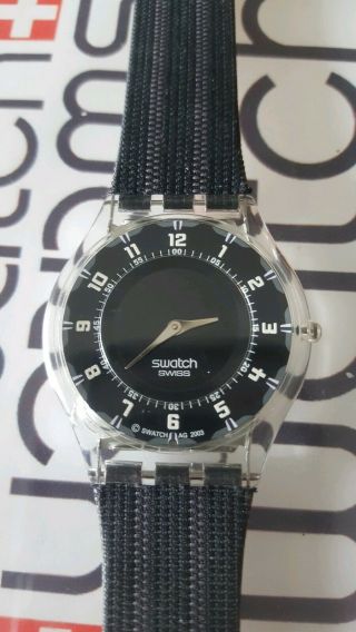 Swatch Unconditional Sfk207 2004 Skin 34 X 3.  9mm Leather