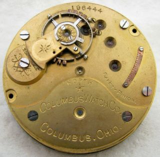 Antique 18s North Columbus Hunter Pocket Watch Movement Parts Repair