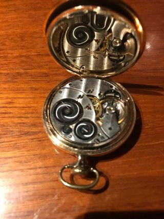 Antique Elgin Pocket Watch 17j 12s In Wadsworth Gold Filled Of Hinged Case
